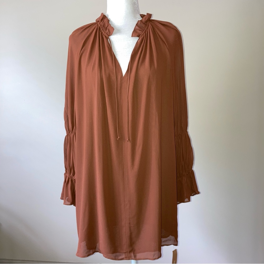 NWT Reformation Adrienne Mini Dress Cinnamon S